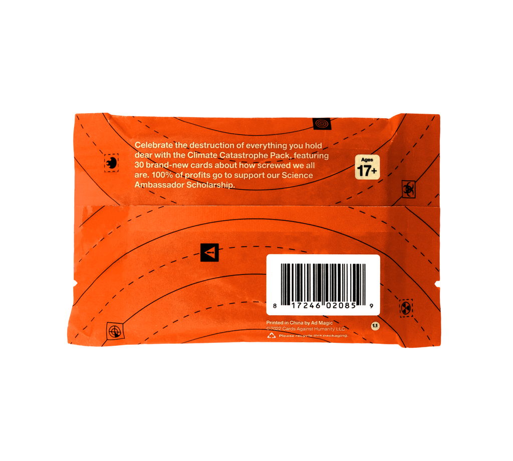 Cards Against Humanity Climate Catastrophe Pack back