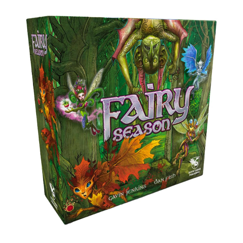 Fairy Season card game box, front view on white background