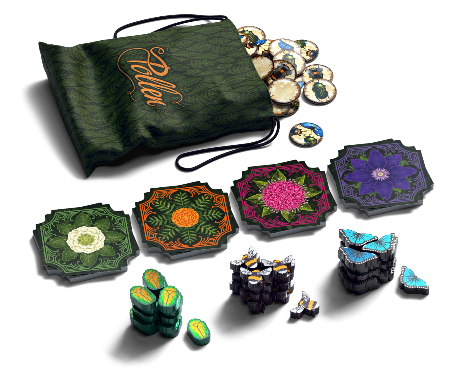 Pollen meeples and pieces