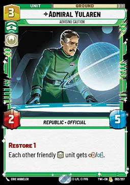 Admiral Yularen, Advising Caution