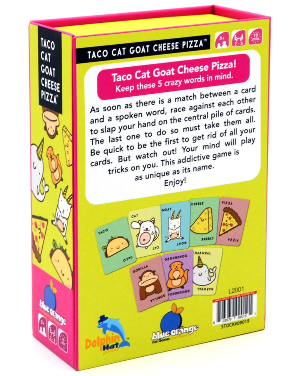 Taco Cat Goat Cheese Pizza box back