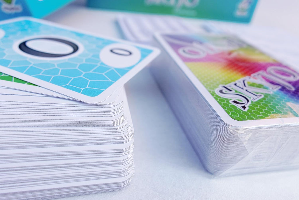 Close-up of the Skyjo card deck