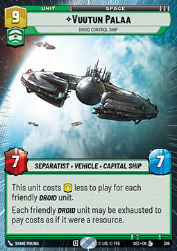 Vuutun Palaa, Droid Control Ship (V.1)