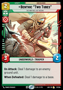 Benthic “Two Tubes”, The War Has Just Begun
