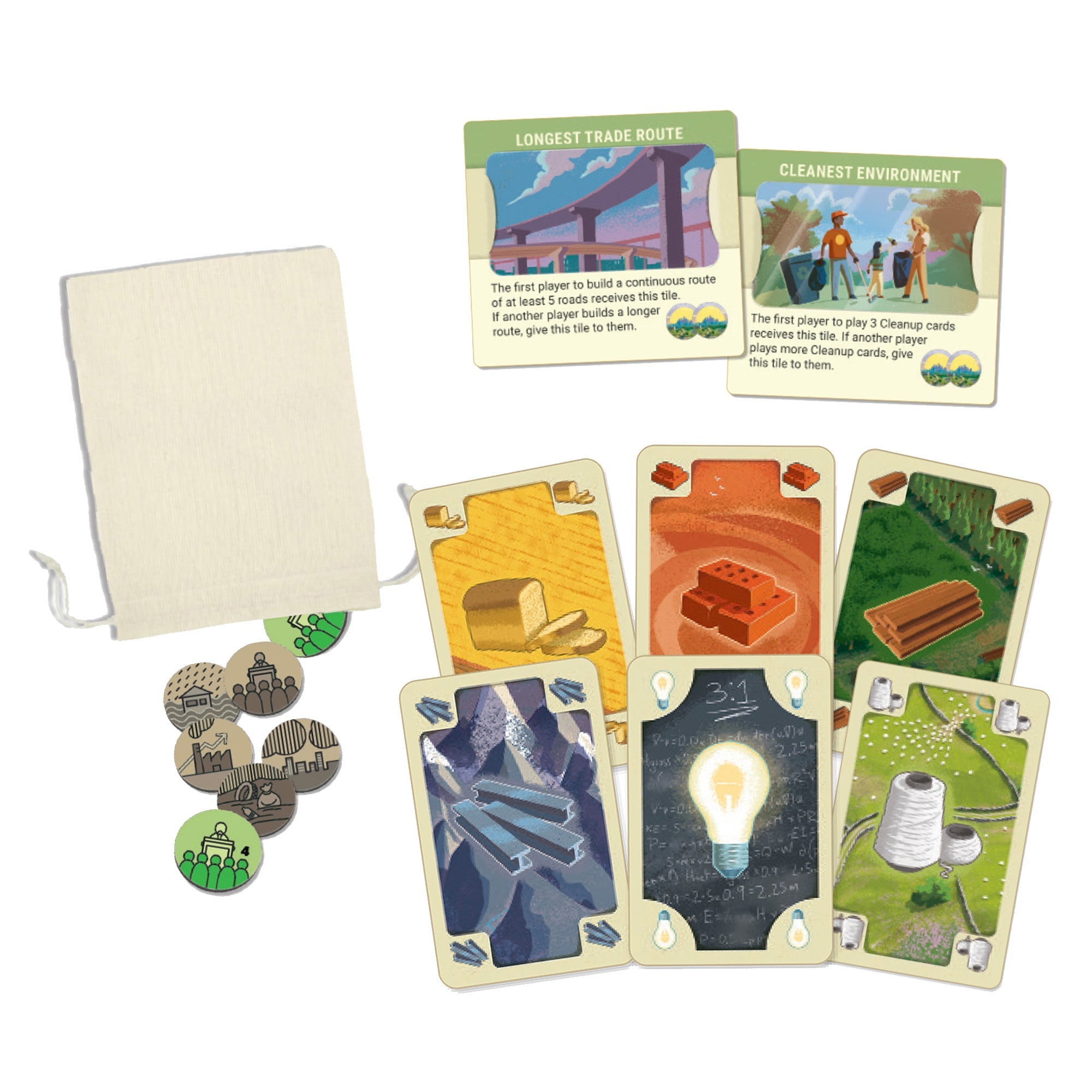 Catan New Energies cards and pieces