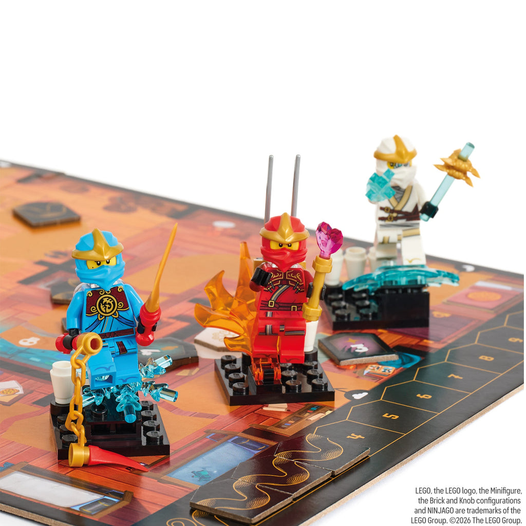 LEGO NINJAGO Destiny's Bounty Adventures minifigures on the game board