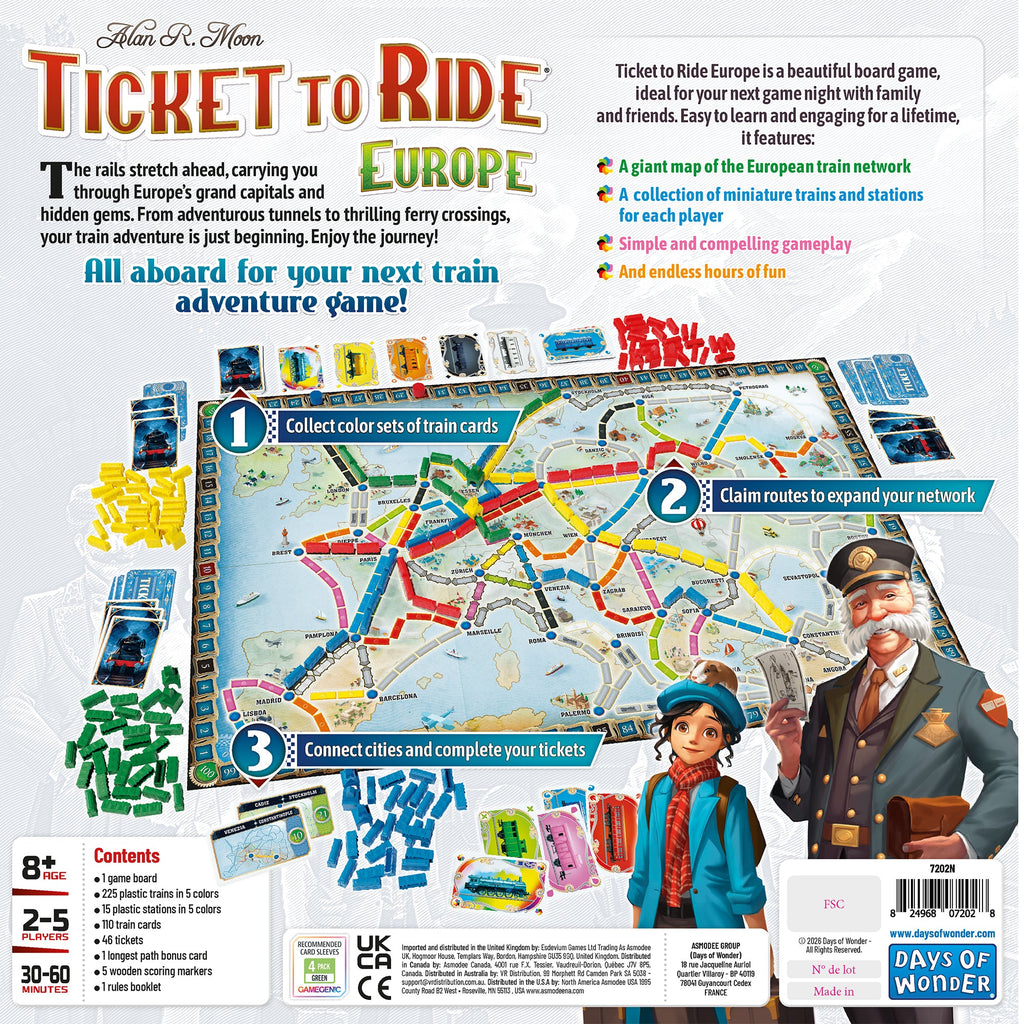 Ticket to Ride: Europe box back