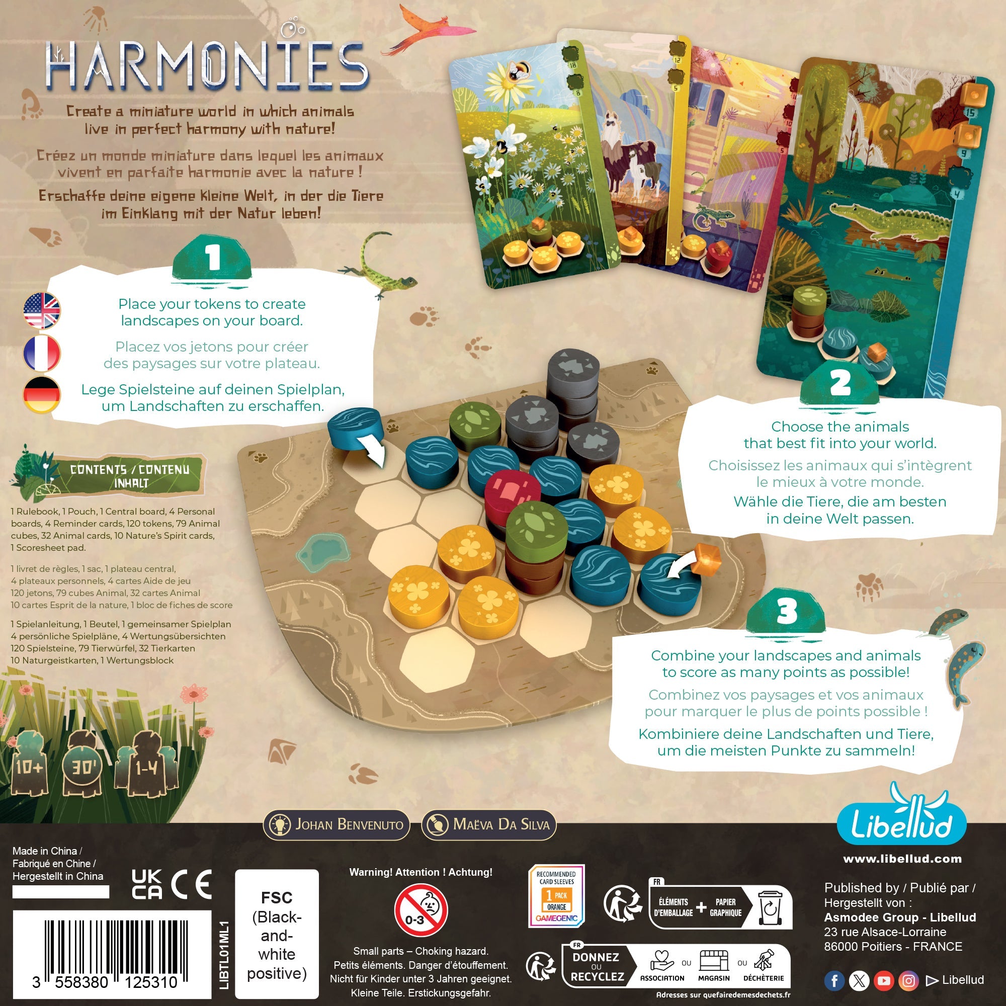Harmonies board game back of box