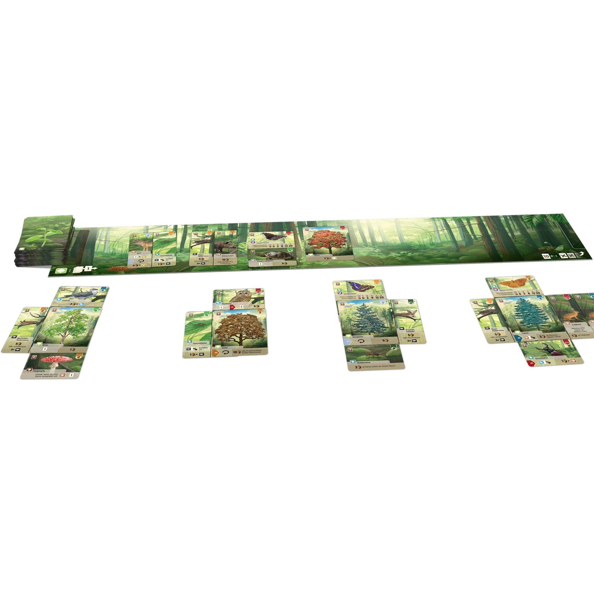 Forest Shuffle - components including board and cards