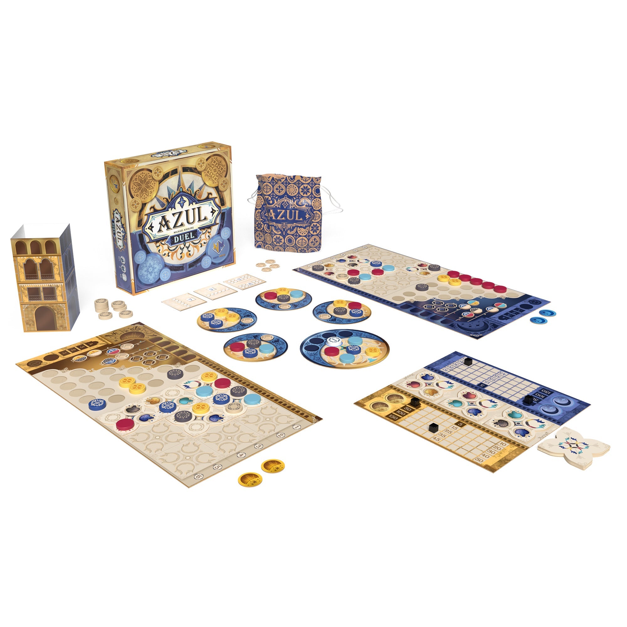 Azul Duel components and boards