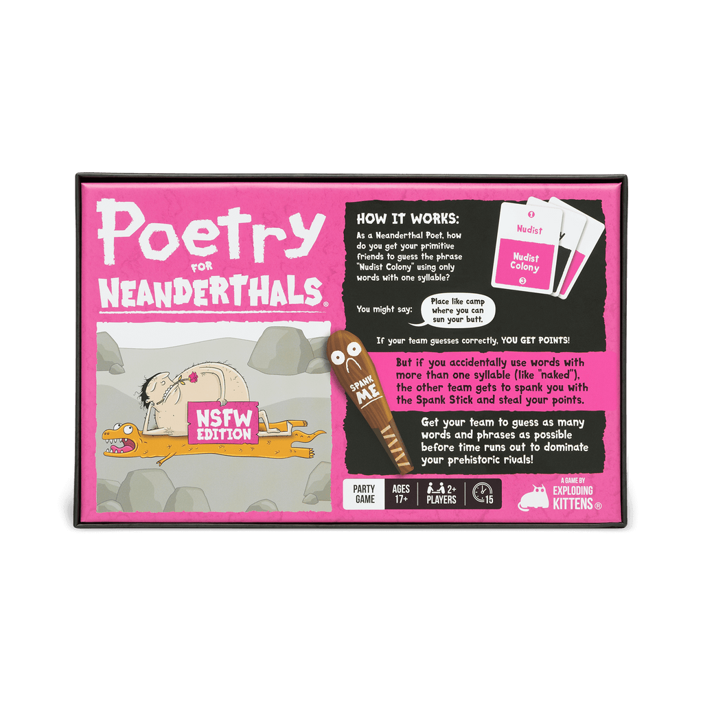 Poetry for Neanderthals NSFW Edition box back