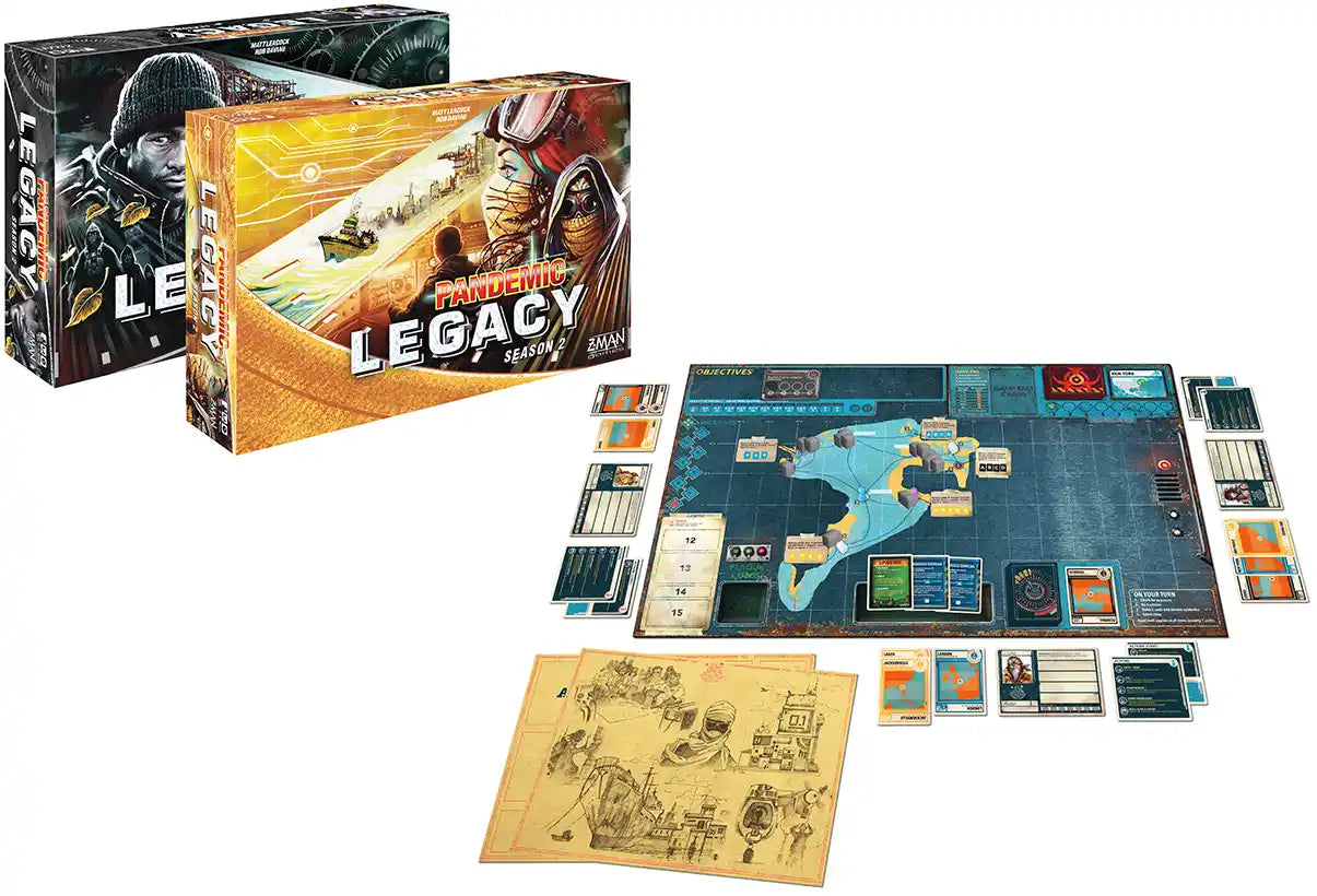 Pandemic Legacy Season 2 yellow box contents