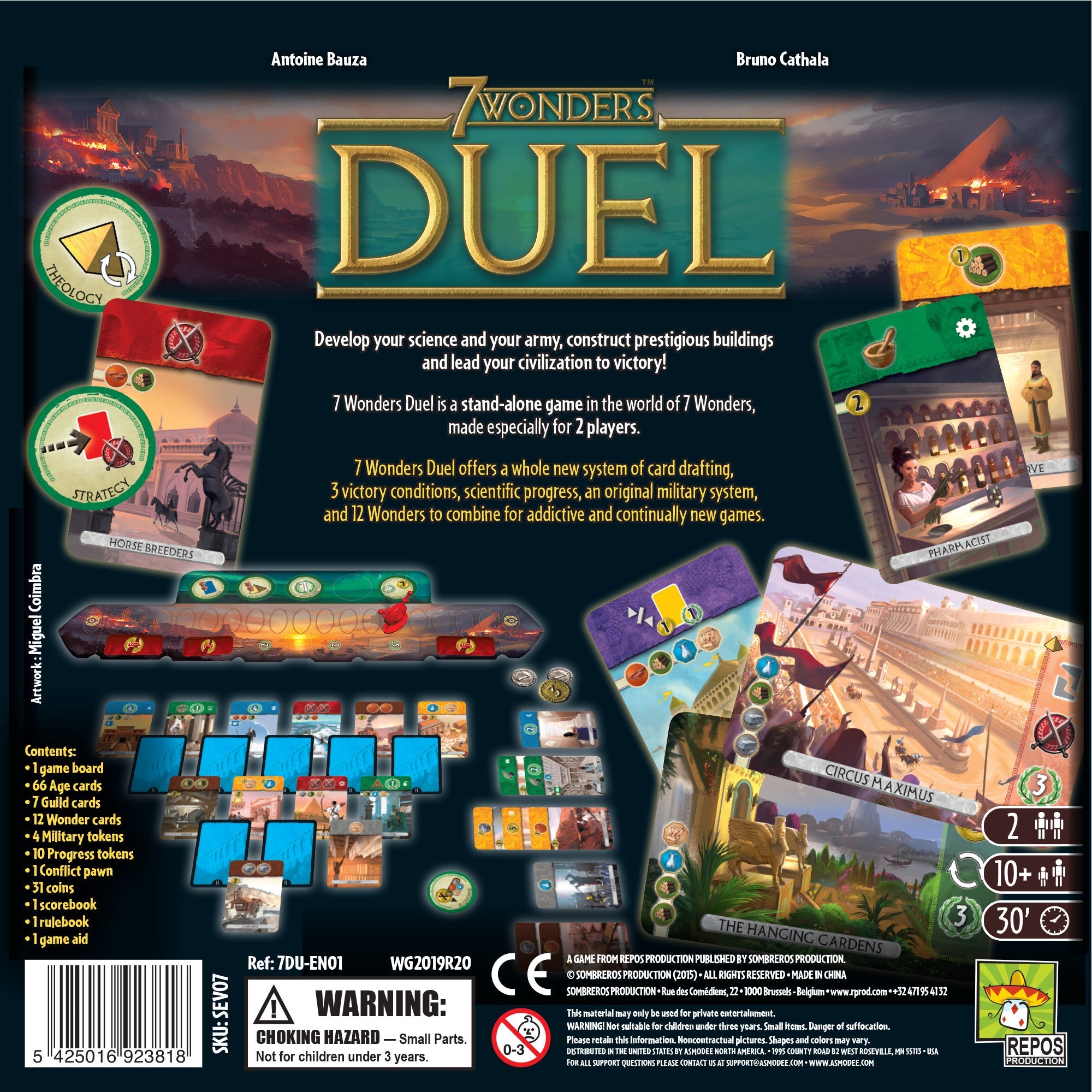 7 Wonders Duel back of box