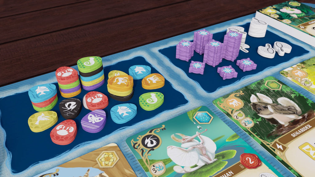 New crew meeples and Crew cards from the Crew Set in play with Wondrous Creatures