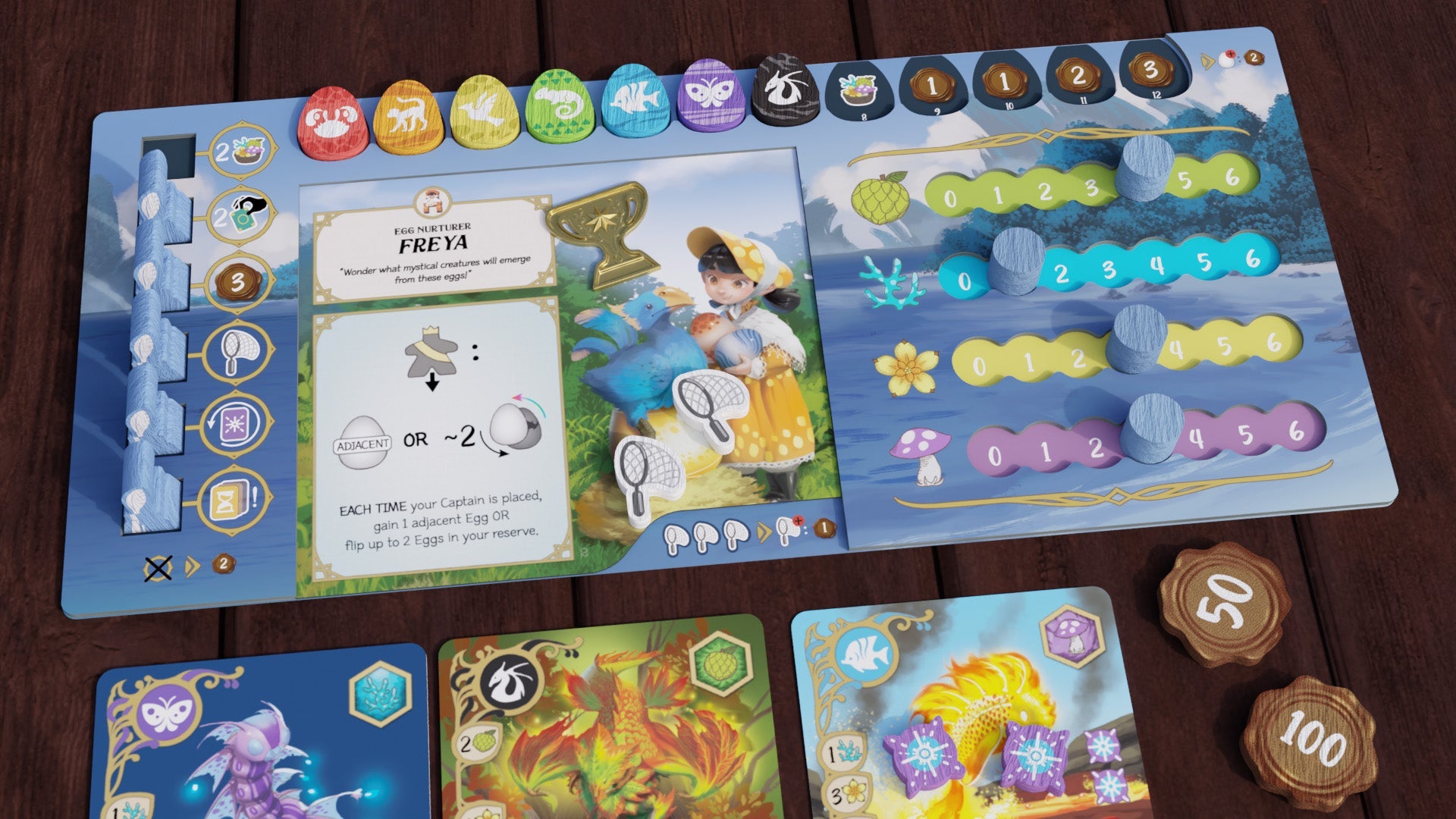 Player board with upgraded components