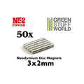 N52 Neodymium Magnets 3x2mm - 50ct New