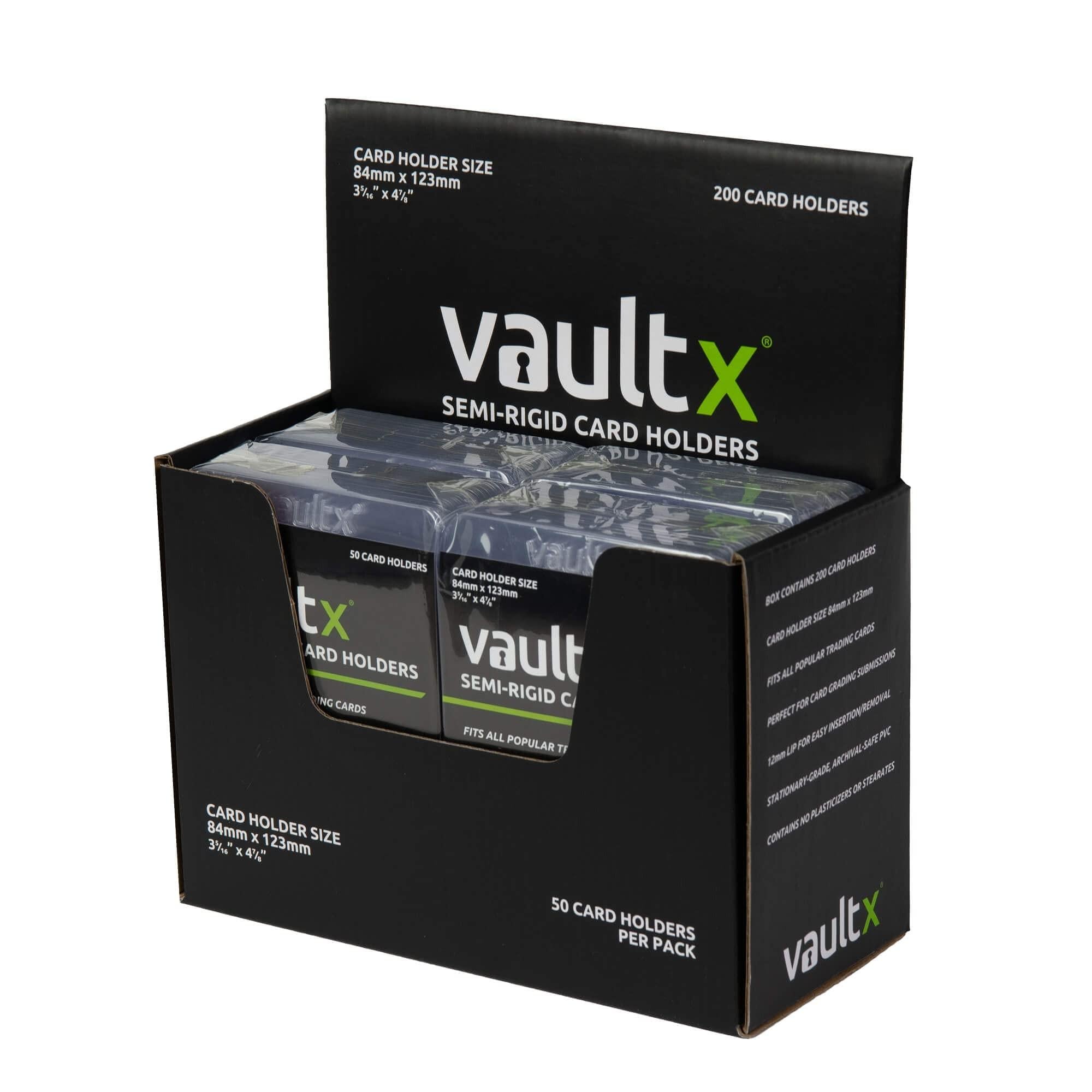 Vault X Semi-Rigid Card Holders for Trading Card & Sports Card Grading Submissions (200 Pack) Wide-Fit 200 Pack