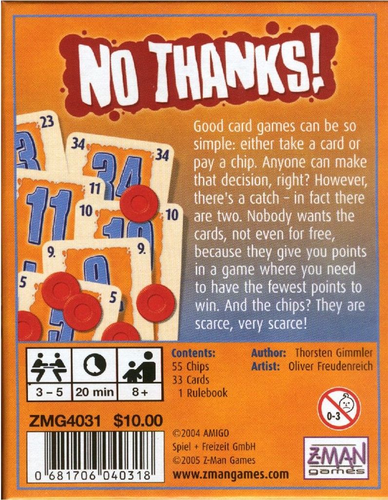 No Thanks! box back