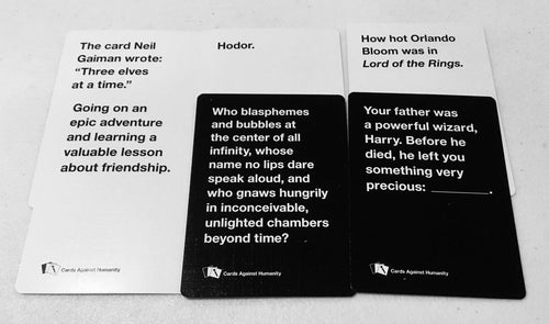 Cards Against Humanity Fantasy Pack sample cards