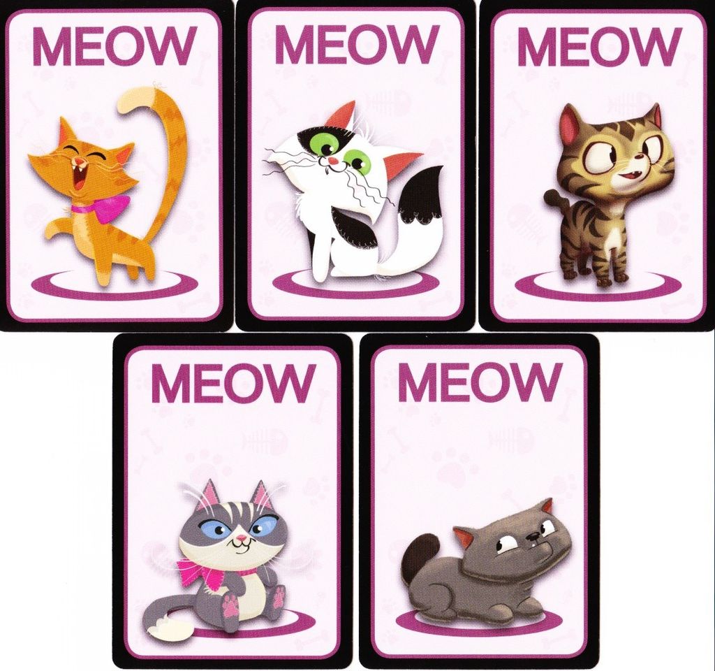 Meow card game components
