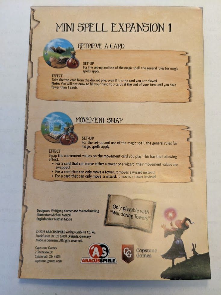 Wandering Towers Mini Spell Expansion 1 back