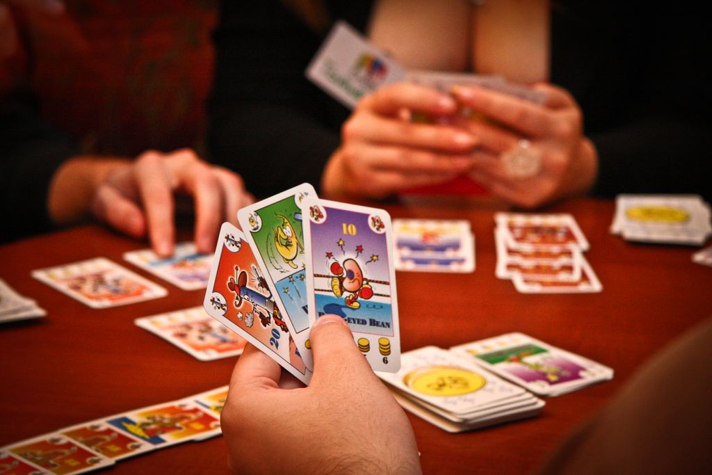 Bohnanza cards in hand